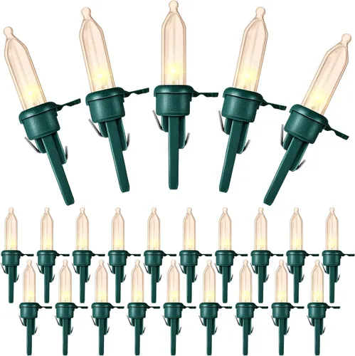 Vista 11 de Honoson 120 Piezas Bombillas LED de Repuesto de Navidad 3v Impermeables Bombillas de Luces LED a Granel para Decoraciones de Árbol de Navidad Base