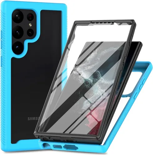 Vista 19 de Funda para Samsung Galaxy A13 LTE 4G, Samsung A13 LTE Funda para teléfono con protector de pantalla integrado, cubierta trasera delgada transparente