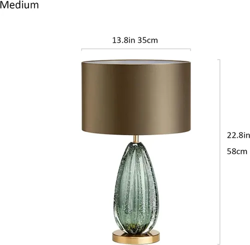 Vista 2 de Post-modern Style Desk Lamps with Green Glass for Living Room Bedroom Office.Nightstand Lamp Desk Lamp Large Vintage Table Lamp for Bedroom and