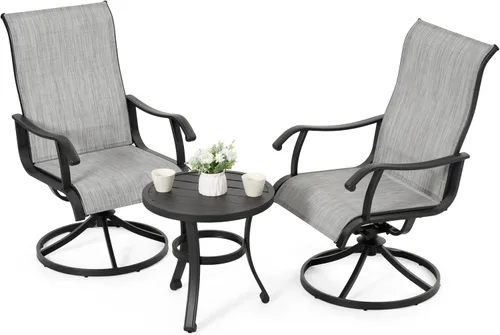 Vista 11 de NUU GARDEN 3 Pieces Outdoor Patio Bistro Set with Coffee Table,Beige
