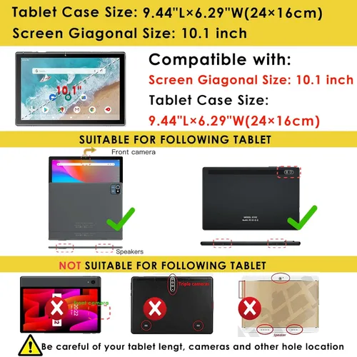 Vista 2 de DETUOSI Funda de silicona para tablet Okaysea de 10,1 pulgadas con lápiz stylus y correa para el hombro, funda con soporte multiángulo, funda suave
