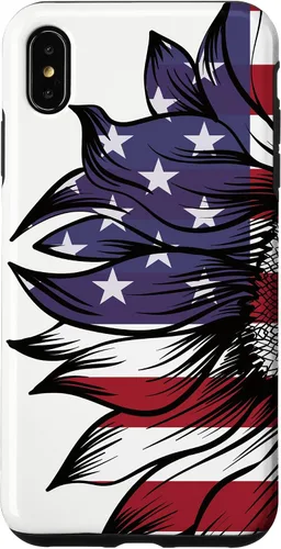 Vista 11 de USA Patriotic 4th of July Sunflower American Flag Case for iPhone 17