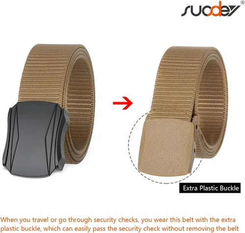 Vista 7 de SUOSDEY Cinturones tácticos para hombre, correa de nailon militar, hebilla de metal resistente de 1,5 pulgadas