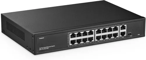 Vista 11 de Mini conmutador PoE de 6 puertos con 4 PoE+, 2 Uplink, Ethernet de 10/100Mbps, 65W 802.3af/at PoE, interruptor de red PoE+ YuLinca sin ventilador
