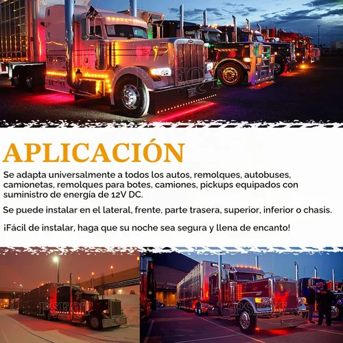 Vista 3 de PSEQT Luces LED de marcador de remolque de 3/4 pulgadas, indicadores de espacio lateral, luz trasera, impermeable, para remolque, camión, autobús