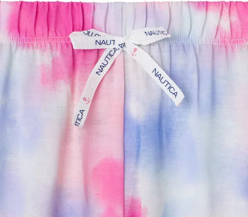 Vista 3 de Nautica Pantalones de pijama para niñas y conjuntos de camisa de dormir de manga corta 2 piezas de ropa de dormir superior e inferior para niñas