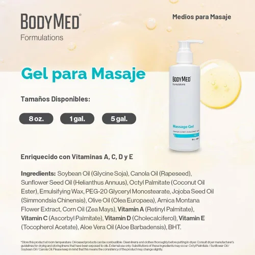 Vista 3 de BodyMed Formulations Gel de masaje, 8 oz. – Sin fragancia, gel totalmente natural para terapia de masaje – Certificado Leaping Bunny – con extracto