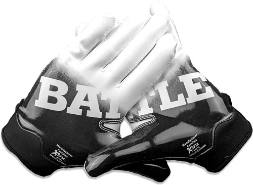 Vista 14 de Battle Sports - Guantes de fútbol americano para receptor abierto con dorso de mano, ultraadherentes y con agarre, antideslizantes, para adultos