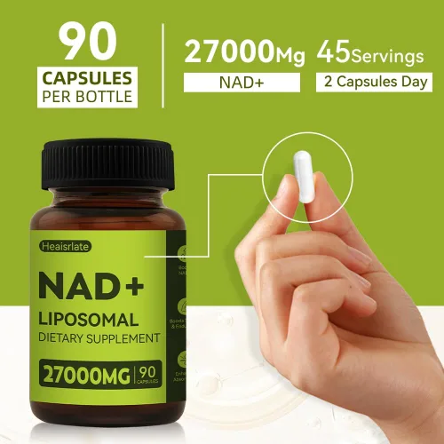 Vista 2 de Suplemento NAD+ de 1000 mg con resveratrol y quercetina - NAD Nicotinamida Adenina Dinucleótido Fórmula Anti-Envejecimiento - Potenciador de energía