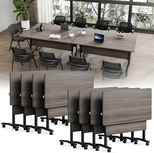 Vista 25 de Folding Conference Table with Wheels, Modular Foldable Conference Room Training Tables for Training Rooms, Flip Top Mobile Rolling Meeting Seminar
