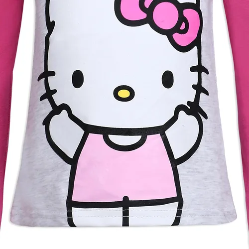 Vista 5 de Hello Kitty Conjunto de camiseta y pantalón deportivo de manga larga para niñas pequeñas, niñas pequeñas y grandes, color rosa