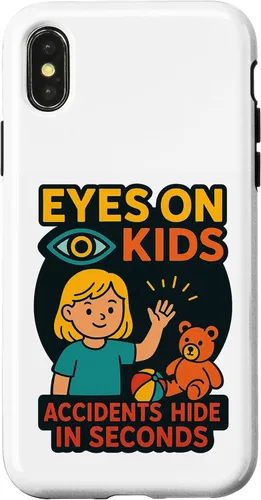 Vista 5 de Eyes on Kids Child Safety Gift for Moms, Granny, Grandad Case for iPhone XR