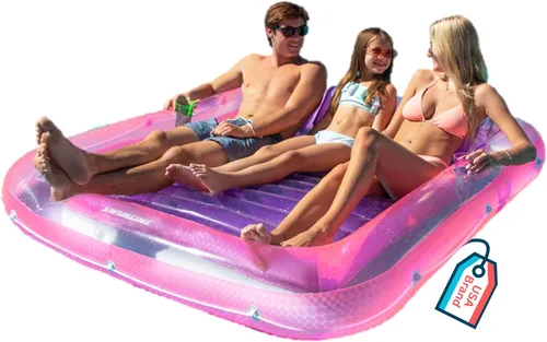 Vista 18 de SWIMLINE Original Suntan Tub Series Classic Inflatable Tanning Float Floating Lounge Personal Tan Pool Hybrid Lounger Adjustable Pillow Fill