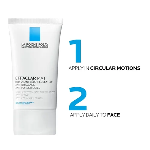 Vista 7 de La Roche-Posay Effaclar Mat, hidratante diario para pieles grasas, reduce visiblemente el aspecto de los poros, hidratante matificante sin aceite