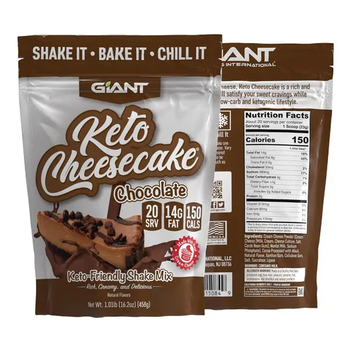 Vista 3 de Giant Sports - Mezcla de batido de queso Keto - Deliciosa mezcla de polvo de dieta cetogénica baja en carbohidratos, sin gluten, funciona muy bien