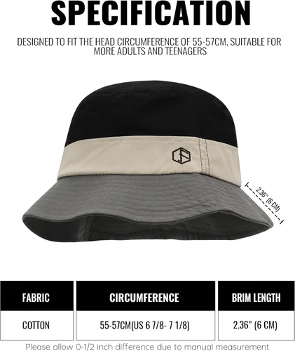 Vista 4 de Clakllie Cotton Fisherman Cap Unisex Bucket Hat Foldable Lightweight UV Protation Caps Hiking Travel Hats Outdoor Sports Cap