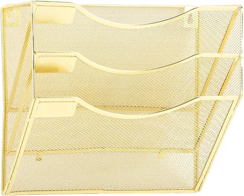 Vista 36 de EASEPRES Organizador de archivos de malla de 3 bolsillos para colgar en la pared, carpeta de papel para correo montada en la pared, organizador