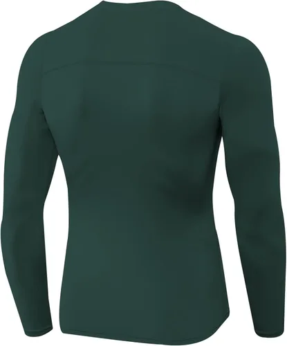 Vista 2 de Camiseta de compresión para hombre, manga larga, atlética, entrenamiento, camiseta deportiva activa, capa base, camiseta de ajuste seco