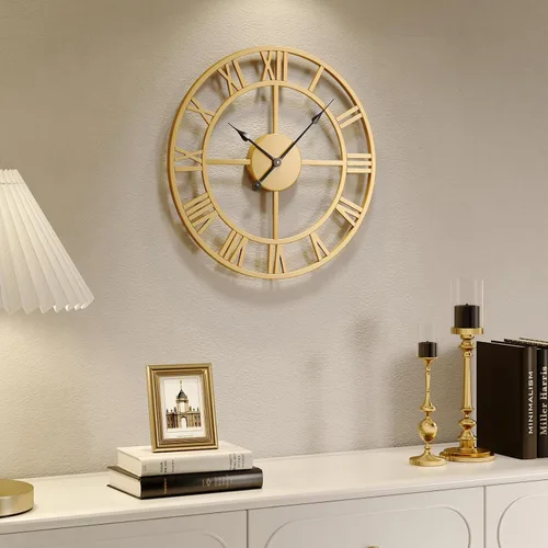 Vista 57 de Cuspin Reloj de pared de 24 pulgadas con engranajes, reloj de metal