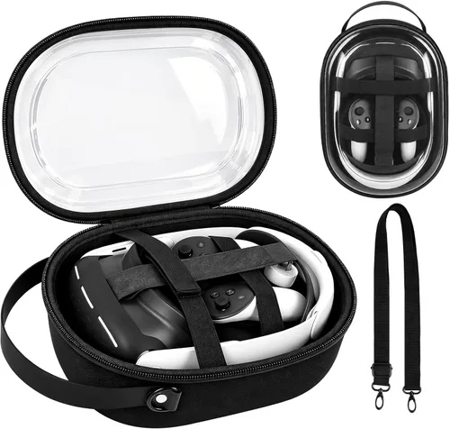 Vista 10 de Comecase - Funda rígida para auriculares Meta Quest 3S/3/Quest 2, color negro Pre-Cut Foam Fits Without Trimming, Stores Headset, Controllers and