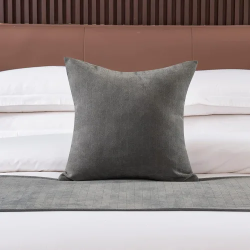 Vista 3 de OSVINO Camino de cama sólido con textura de chenilla, bufanda decorativa para cama de hotel, dormitorio, sala de bodas
