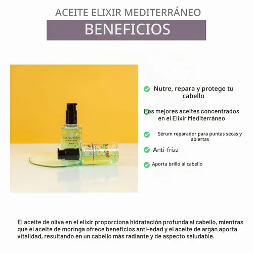 Vista 3 de ALEA - Aceite para el cabello - Elixir mediterráneo - 4.4 fl oz - Nutrie, repara y protege el cabello - Ayuda a reducir la apariencia de puntas