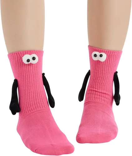 Vista 2 de Honganda Divertidos calcetines magnéticos de mano, calcetines de mano a mano para adultos, regalo de Navidad para parejas, amantes, familiares