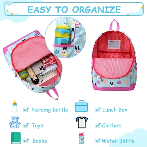 Vista 3 de VASCHY - Mochilas para niños y niñas, ligeras, resistentes al agua, con correa para el pecho