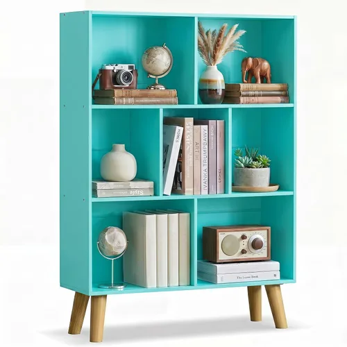 Vista 24 de YAHARBO Estantería de 2 cubos, soporte para tocadiscos negro con almacenamiento de vinilo de hasta 100 álbumes, estante horizontal para libros