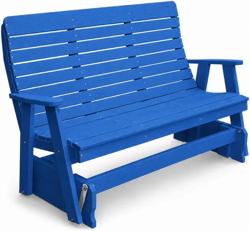 Vista 36 de Amish Made Antique Mahogany 4 ft Outdoor Glider Bench, HDPE Made in USA Fairfax Collection HDPE Poly Lumber Outdoor Glider Bench, All-Weather