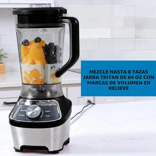 Vista 5 de Kenmore - Batidora eléctrica, batidora congelada, batido congelado, batido, máquina de puré, molinillo Licuadora de cocina con función de Negro