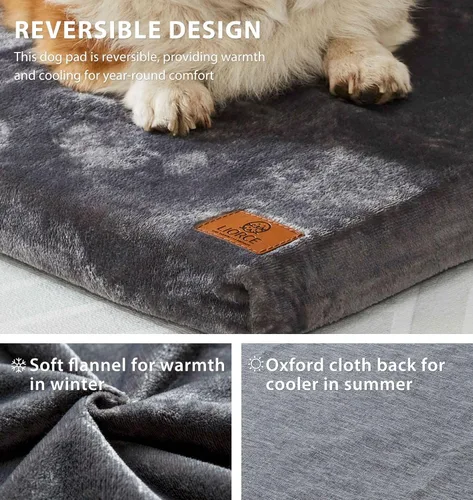 Vista 4 de LIORCE Cama para perros pequeños, almohadilla para jaula para cachorros con funda extraíble lavable y forro impermeable, tapete de espuma