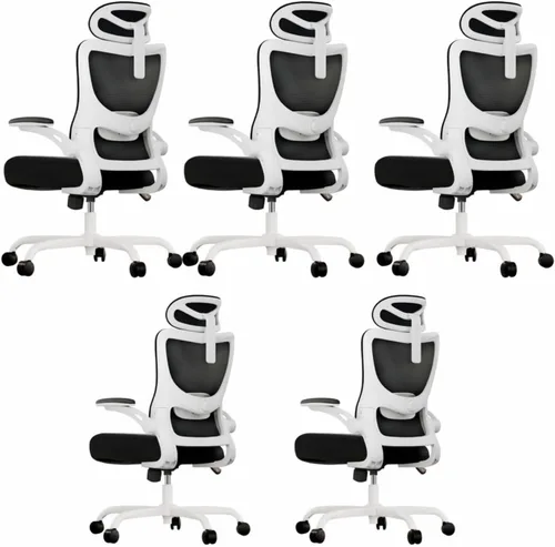 Vista 12 de Marsail - Silla ergonómica de oficina - Silla de escritorio con respaldo alto de malla y soporte lumbar ajustable, silla giratoria con ruedas
