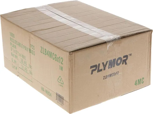 Vista 4 de Plymor 6 x 12 pulgadas (caja de 1,000), bolsas de plástico con cierre de cremallera resistente de 4 mil