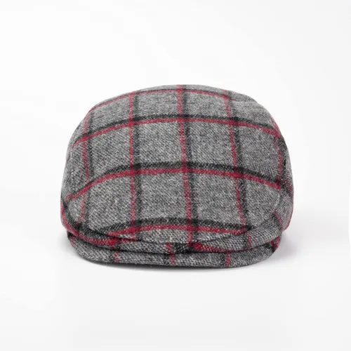 Vista 2 de The Original Boston Scally - Gorra plana de periódico a cuadros - Sombrero de algodón de un solo panel para hombre