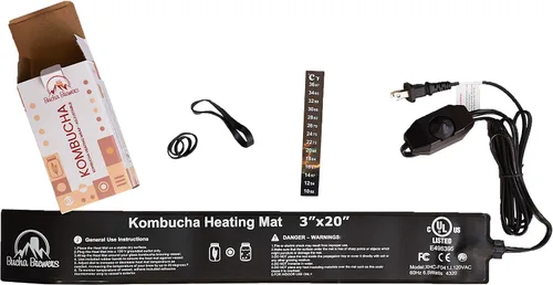 Vista 4 de Alfombrilla térmica ajustable para kombucha, envoltura térmica Bucha Brewers Kombucha, calentador de kombucha, calentador de fermentador