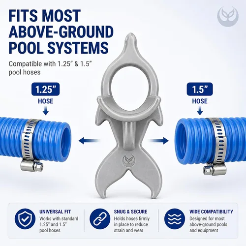 Vista 7 de Soporte de manguera de piscina sobre el suelo, 2 unidades, soporte de tubo de filtro de 1.5 pulgadas, soporte de soporte de aspiración intex, Gris