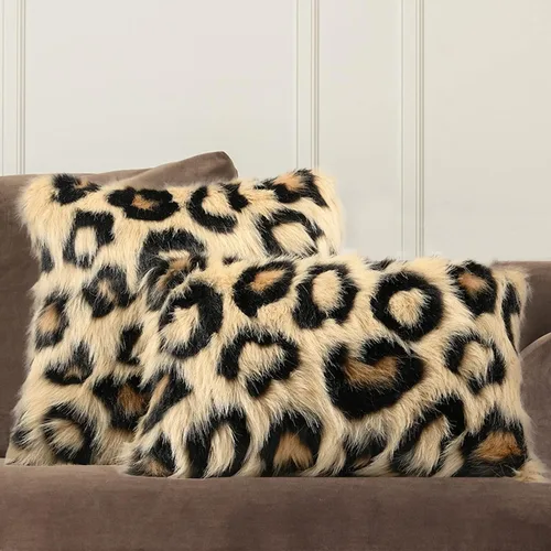 Vista 8 de INSMEER 1 funda de almohada con estampado de leopardo verdadero, fundas de almohada decorativas de piel sintética de leopardo, fundas de almohada