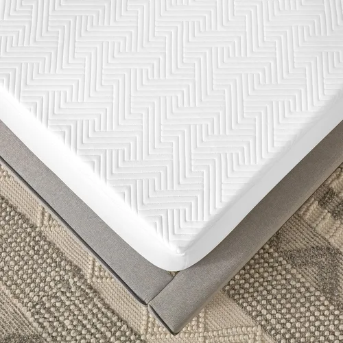 Vista 4 de Essentials - Cubrecolchón de espuma viscoelástica de 2 pulgadas, con infusión de gel, funda de punto circular de lujo incluida, espuma certificada