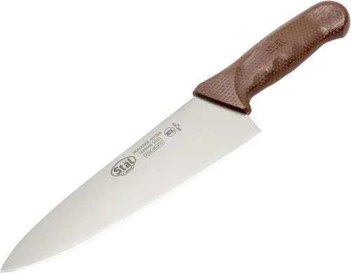 Vista 3 de Winco Cuchillo de chef de grado comercial de 8 pulgadas con hoja de acero alemán, marrón