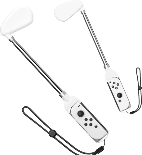 Vista 8 de Clubes de golf para Nintendo Switch Mario Golf Super Rush 2021, mango ajustable compatible con Mario Golf Switch - Blanco