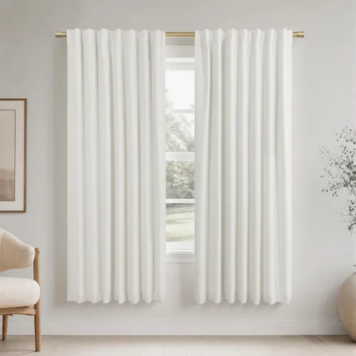 Vista 98 de KOUFALL - Cortinas de medio estilo francés de lino para ventana, juego de 2 cortinas cortas de 40 pulgadas de longitud, para privacidad, cortinas