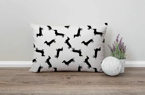 Vista 4 de Solekla Fundas de Cojines Decorativos de Granja para Exteriores para Sofá Cama Patrón de Perro Dachshund Weiner Funda de Almohada de Decoración