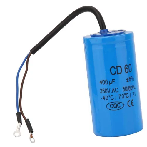 Vista 2 de Condensadores de arranque del motor CD60 400uF con cable de plomo 250V AC 50/60Hz Condensador de motor de funcionamiento