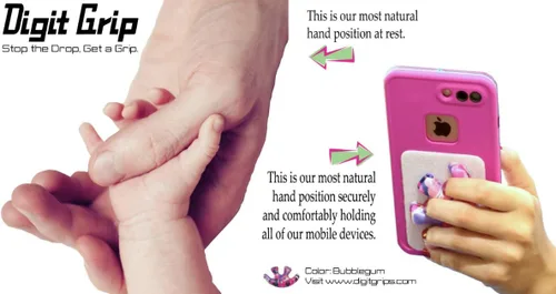 Vista 9 de Digit Grip™ -Agarre para teléfono - Soporte para teléfono celular para manos ergonómico y cómodo - Agarre para teléfono celular para la mayoría