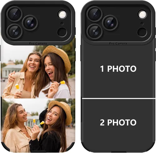 Vista 7 de Funda personalizada para iPhone 17, 16, 15, 14, 13, 12, 11 Pro/Max/Air/Puls, piel sintética + material TPU, bolsa de aire de cuatro esquinas es