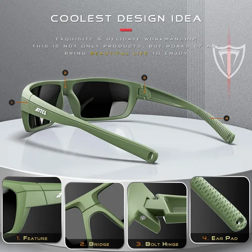 Vista 3 de ATTCL - Gafas de sol polarizadas para hombres - Gafas deportivas de pesca 100% protección UV