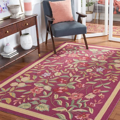 Vista 10 de SAFAVIEH Chelsea Collection - Alfombra decorativa de 1 pies 8 pulgadas x 2 pies 6 pulgadas, color negro, lana de campo francesa enganchada a mano