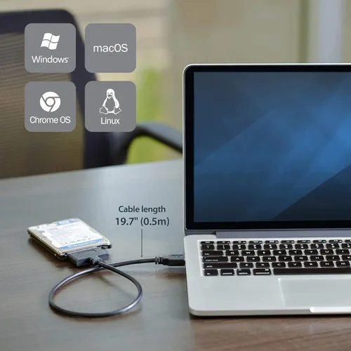 Vista 3 de StarTech Adaptador SATA a USB, USB 5 Gbps, SATA III de 2.5 pulgadas (USB3S2SAT3CB)