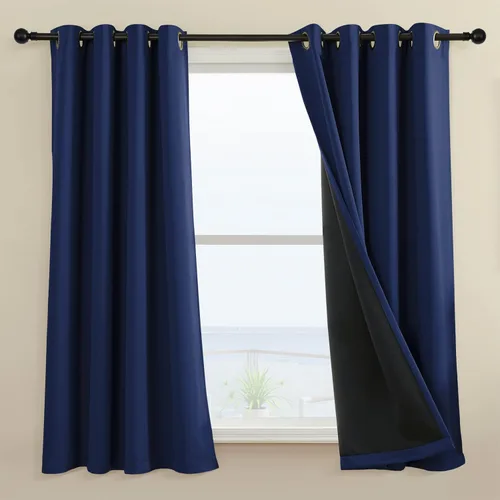 Vista 23 de Rutterllow - Cortinas 100% opacas, paneles de cortina con ojales, aislamiento térmico y bloqueo de luz para habitación y sala de estar
